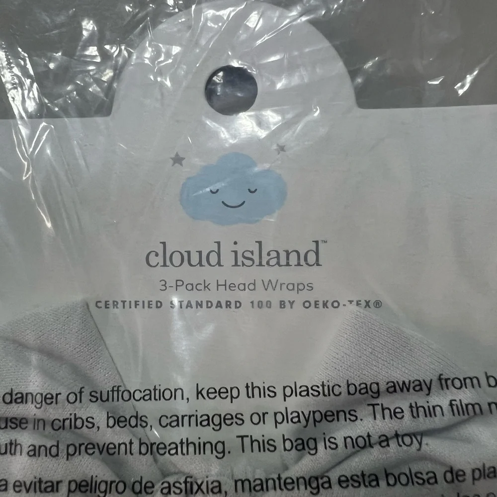 Cloud Island Pink and White Baby Headbands